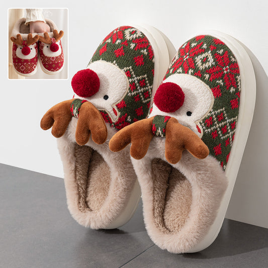 Cute Christmas Reindeer Slippers