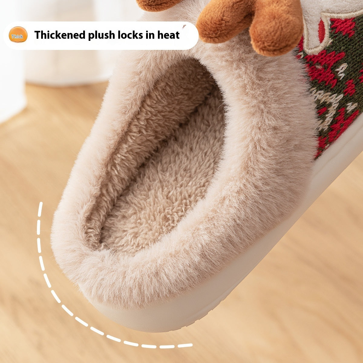 Cute Christmas Reindeer Slippers